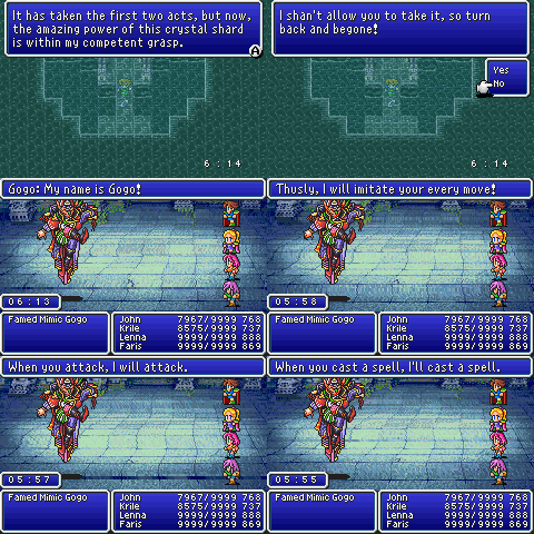 final fantasy v advance mime job class