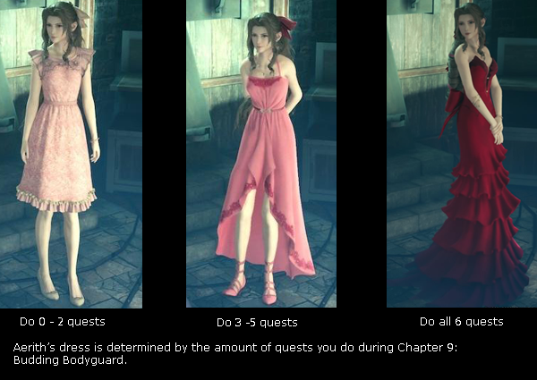 Final Fantasy VII Remake tifa's dresses